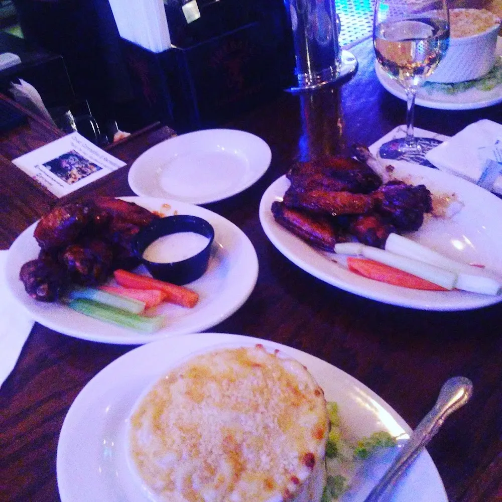 Macaroni and Cheese and Bourbon Chicken Wings